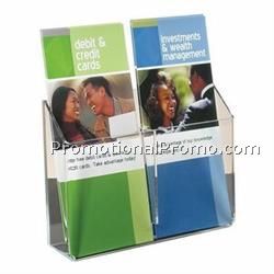 2-pocket Clear Acrylic Brochure Holder - Wall