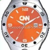 Pedre Women's Orange Dial Monaco Metal Watch w/ Stainless Steel Bracelet