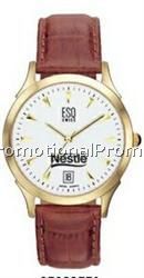 Women's ESQ By Movado Watch w/ Brown Crocodile Grain Leather Strap