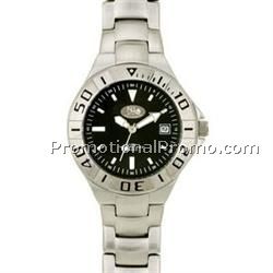 Watch Creations Ladies' Matte Silver Bracelet Watch w/ Black Dial