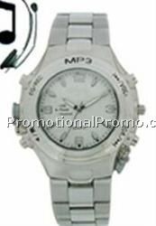 Cititec MP3 Plastic Quartz Watch (Silver)
