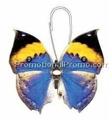 Black & Blue Butterfly Zipper Pull