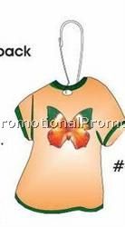 Orange & Green Butterfly T-Shirt Zipper Pull