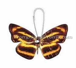 Brown & Yellow Butterfly Zipper Pull