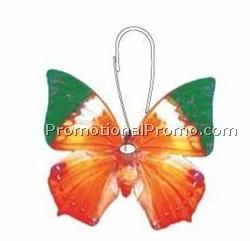Orange & Green Butterfly Zipper Pull