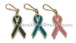 Gold Trimmed Awareness Zipper Pull