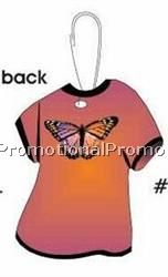 Purple & Pink Butterfly T-Shirt Zipper Pull