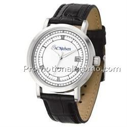 Watch Creations Men's Solid Steel Watch w/ Crocodile Grain Straps