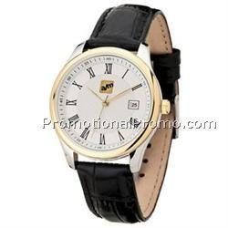 Watch Creations Men's 2-Tone Gold & Silver Watch with Leather Strap
