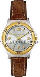 Tristan Men's Pedre Two-Tone Watch w/ Brown Leather Strap