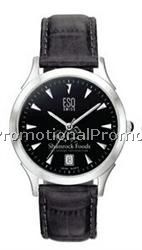 ESQ by Movado Men's Goldtone Round Watch w/ Leather Strap