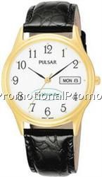 Pulsar Men's Watch w/ Black Crocodile Grain Leather