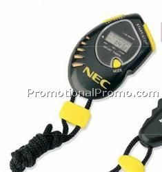 Black Stop Watch w/ Yellow Button & Date/Time Display
