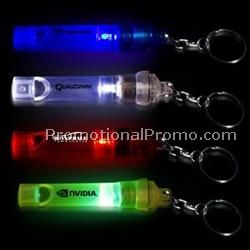 5" Red Light-Up Whistle Keychain