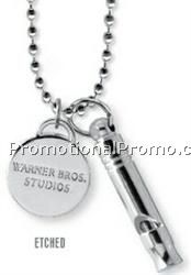 Emergency Mini Whistle w/ Ball Chain & Acrylic Charm