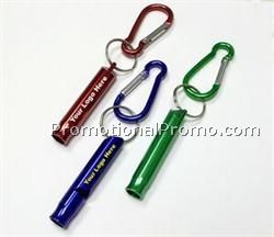 Whistle with carabiner and key ring