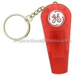 Red Light Up Whistle Flashlight w/ Keychain