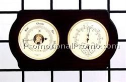 Brass Barometer, Thermometer & Hygrometer on Ash Wood Base