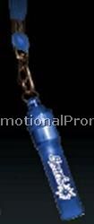 Imprintable Flashing Blue Whistles w/ Breakaway Lanyard