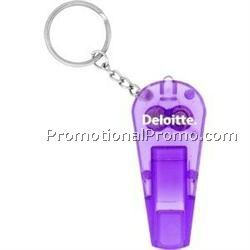 Purple Light Up Whistle Flashlight w/ Keychain & Red LED
