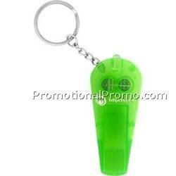 Green Light Up Whistle Flashlight w/ Keychain