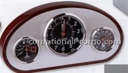 Desktop Weather Station w/Aluminum Cover & Wood Trim