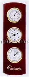 Wooden Wall Weather Station Clock