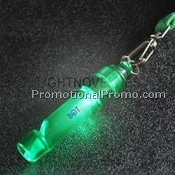 Green Light Up Whistle w/ Lanyard