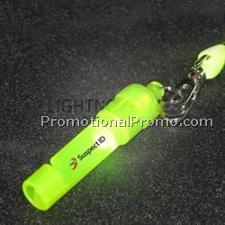 Fluorescent Yellow/ Green Light Up Whistle w/ Lanyard