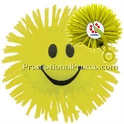 Light Up Happy Face Hairy Yo Yo Ball - Yellow