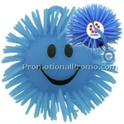 Light Up Happy Face Hairy Yo Yo Ball - Blue