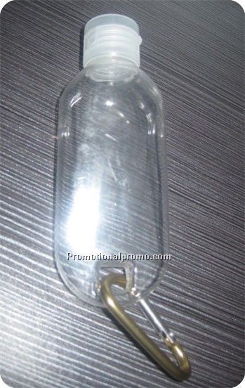 PET Hand sanitizer bottle with carabiner with flip top cap Photo 2