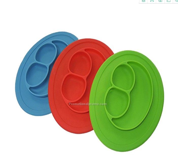 Sucker Bowl Anti-skid Silicone Plate for Children or Infant Photo 2