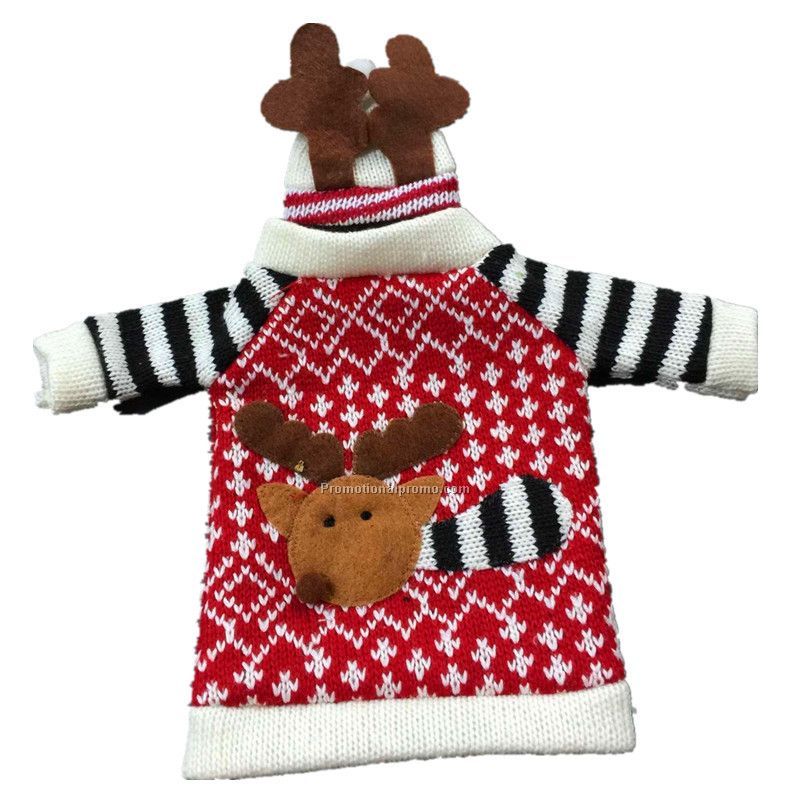 Cute Sweater Red Wine Bottle Cover Bags Photo 2