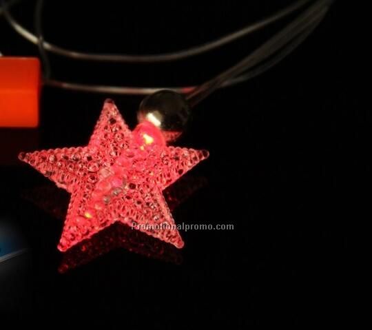 Flashing Five-pointed Star Necklace for Christmas Photo 2