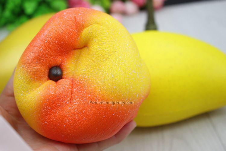 16cm Kawaii Jumbo Mango Squeeze Elasticity Scented Cute Strap Squishy Slow Rising Toy Gift Photo 2