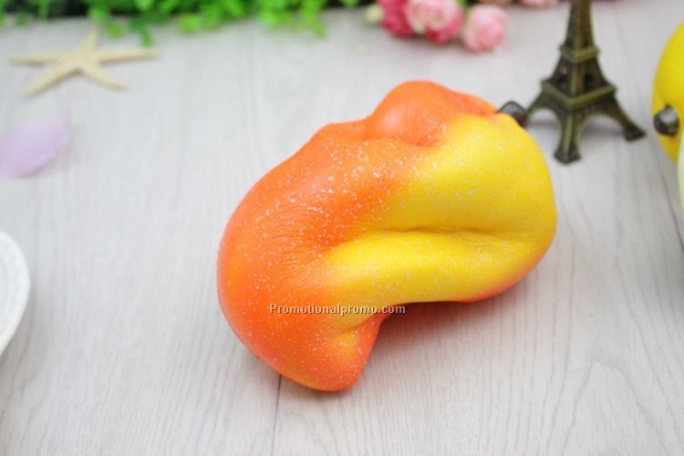 16cm Kawaii Jumbo Mango Squeeze Elasticity Scented Cute Strap Slow Rising Toy Gift Photo 3