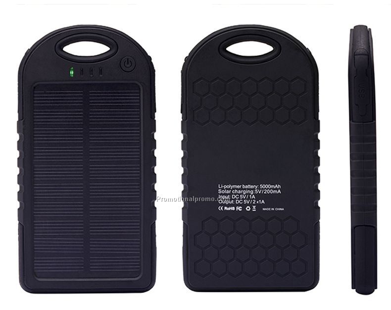 Waterproof dual port solar power bank charger Photo 2