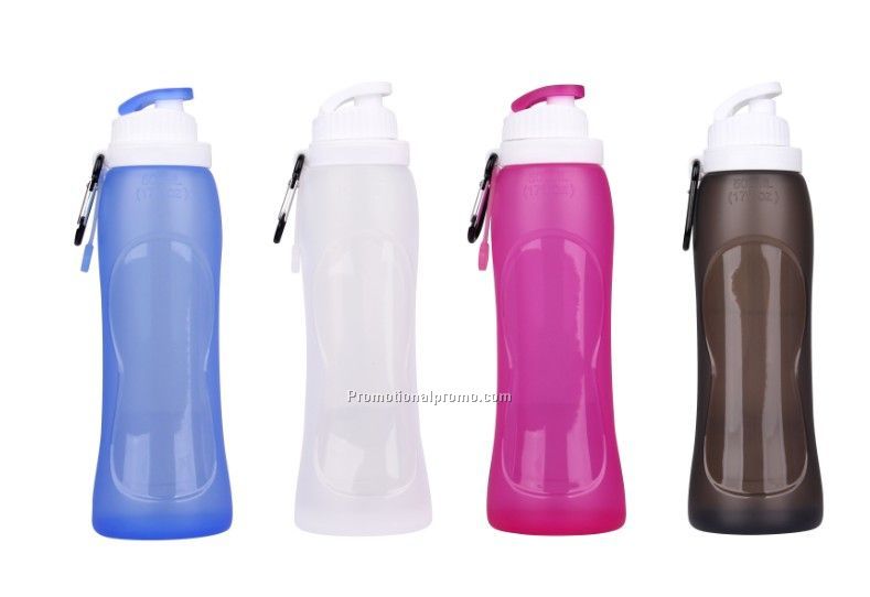 17 oz Portable Silicone Folding Squeeze Water Bottle, Eco-friendly Silicone folding water bottle Photo 2