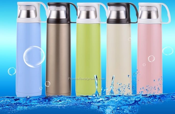 500ml Stainless Steel Themos Vacuum Flask With Transparent Cup Lid Photo 2