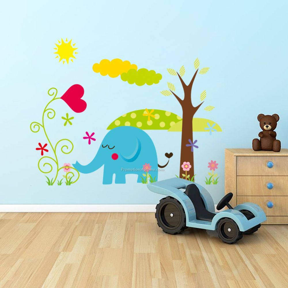Cartoon Animal Forest Wall Stickers decals for Nursery and kids room Home decor 3d Wall Stickers Photo 2
