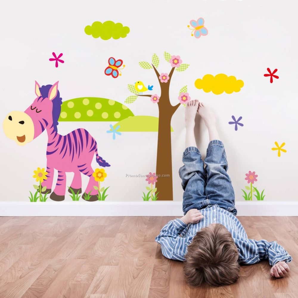 Cartoon Animal Forest Wall Stickers decals for Nursery and kids room Home decor 3d Wall Stickers Photo 3