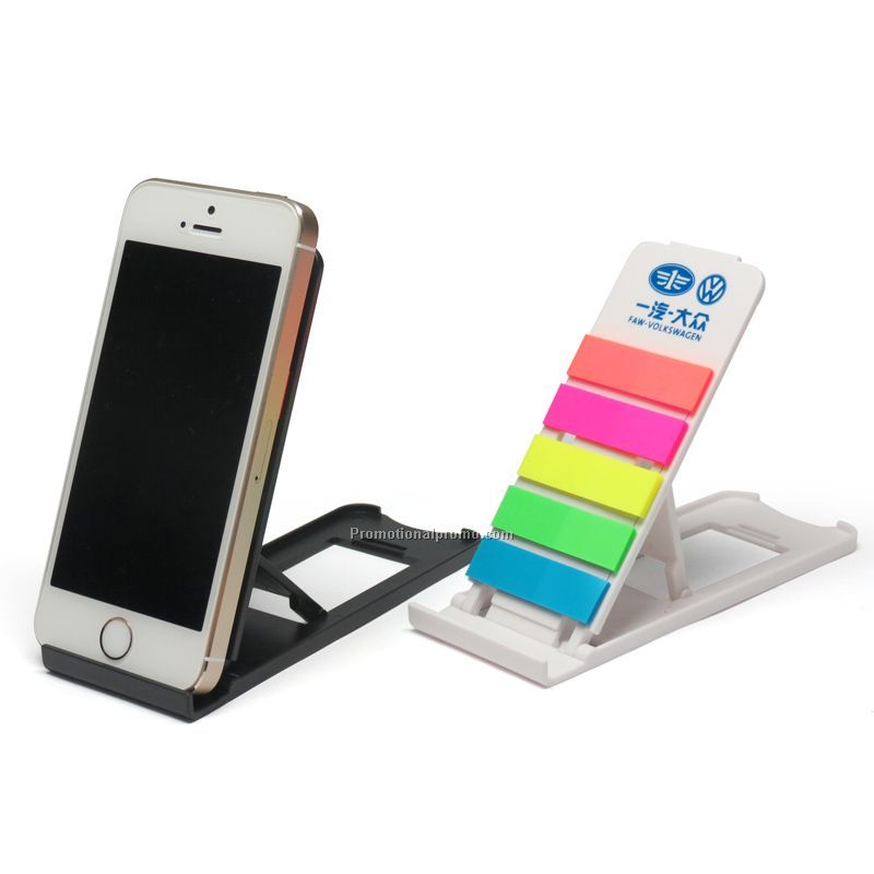 Foldable mobile holder with color sticky notes, Multi-functional mobile holder Photo 2