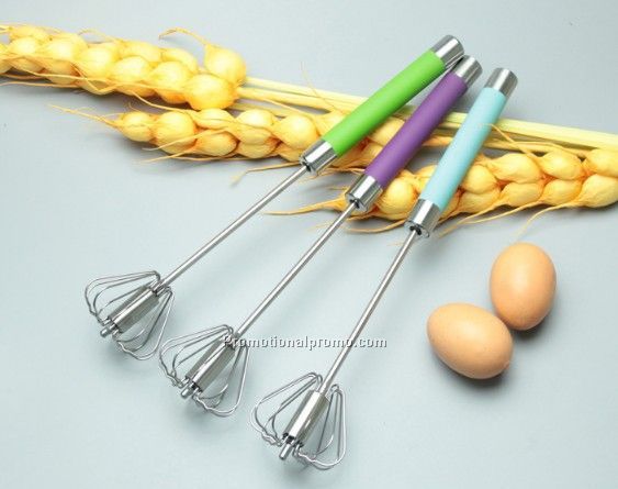 Stainless steel Press Hand Auto Rotating Whisk Egg Cream Beater Mixer Stirrer Photo 3
