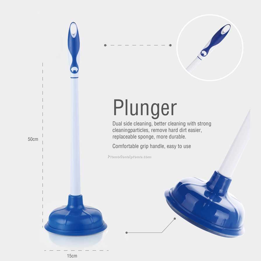 Rubber Toilet Plunger With Wood Handle Photo 3