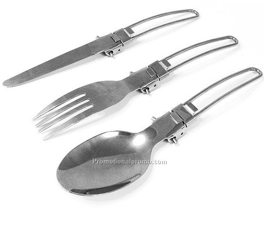 Foldable outdoor travel knife fork set Photo 2