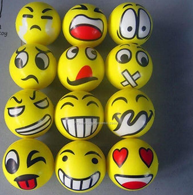 12pcs/lot Modern FUN Emoji Face Squeeze Balls Stress Relax Reliever Ball Photo 2
