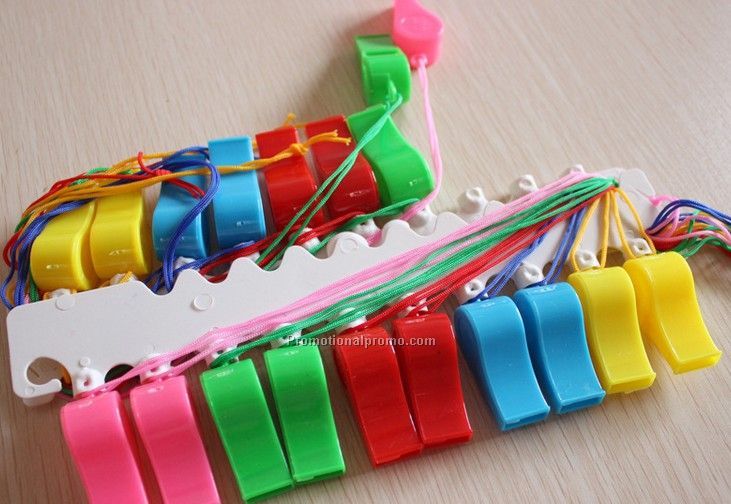 Colored plastic whistle with lanyard Photo 2