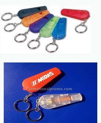Whistle flashlight keychain