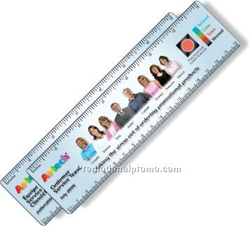 .026 White Plastic 8" Rulers / with round corners & compressed lamination both sides